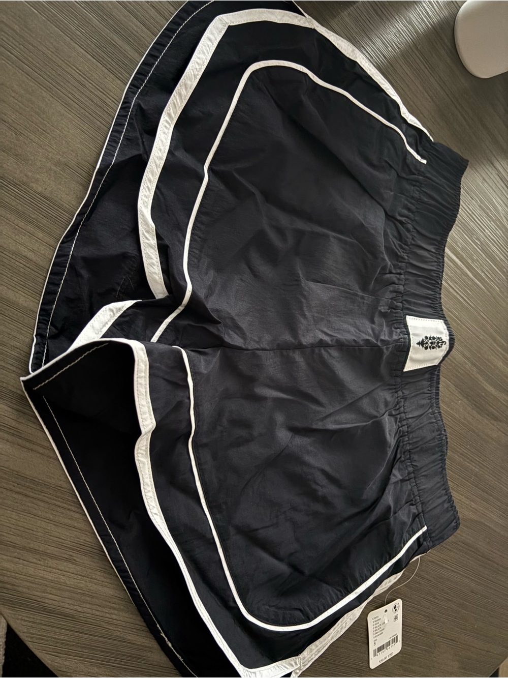 FP Movement by Free People Black Athletic Shorts with White Piping